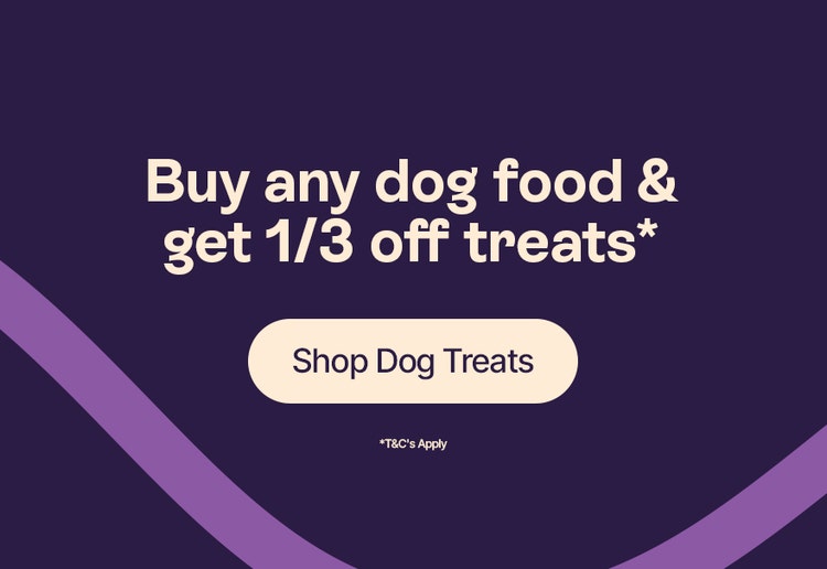 Buy any dog food &amp; get 1/3 off treats*