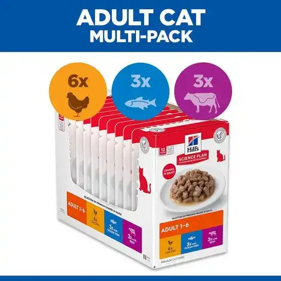 Hill's SCIENCE PLAN Adult Wet Cat Food Multipack with Chunks in Gravy with Chicken