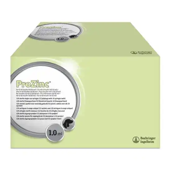 ProZinc U-40 Insulin Syringes 1ml Box of 120 18986