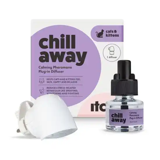 Itch Chill Away Calming Diffuser Starter Kit & 30 Day Refill for Cats 48ml 19431