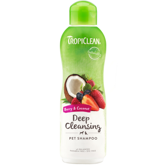 TropiClean Deep Cleansing Shampoo for Cats and Dogs Berry and Coconut 355ml Bottle 2231