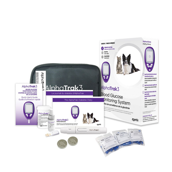 AlphaTrak3 Diabetic Blood Glucose Monitoring System Starter Kit for Cats and Dogs 15862