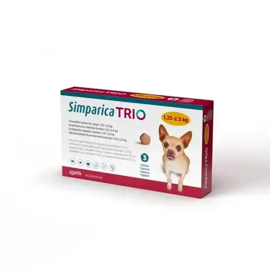 Simparica TRIO Chewable Tablets for Dogs 3mg (1.25kg-2.5kg) 4448