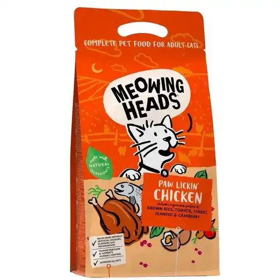Meowing Heads Paw Lickin' Adult Dry Cat Food with Chicken 18092
