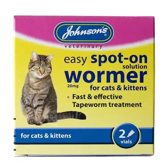 Johnson's Veterinary Easy Spot On Tapewormer for Cats & Kittens 18565