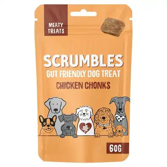 Scrumbles Grain Free Chonks Meaty Dog Treats with Chicken 2 x 60g 17814