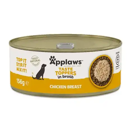 Applaws Taste Toppers Wet Dog Food Chicken Breast in Broth 12 x 156g Tins 16378