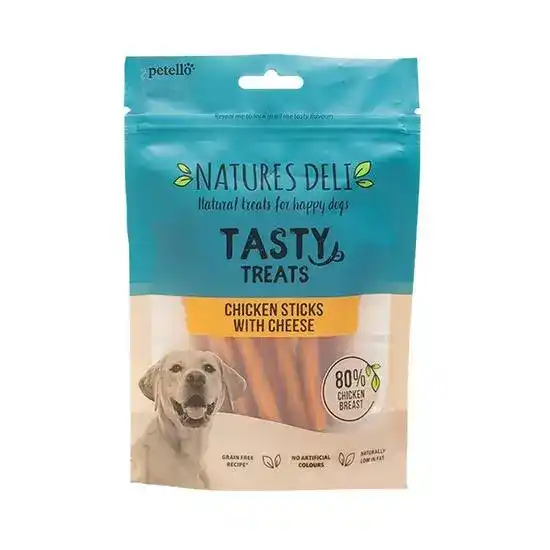 Natures Deli Tasty Treat Sticks with Chicken and Cheese for Dogs 100g Packs 2075