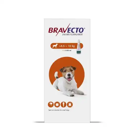 BRAVECTO Spot-On Solution for Small Dogs 250mg (4.5kg-10kg) 10221