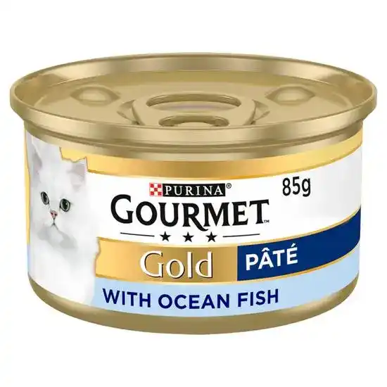 GOURMET Gold Pate Ocean Fish Wet Cat Food 12 x 85g Tins 18349