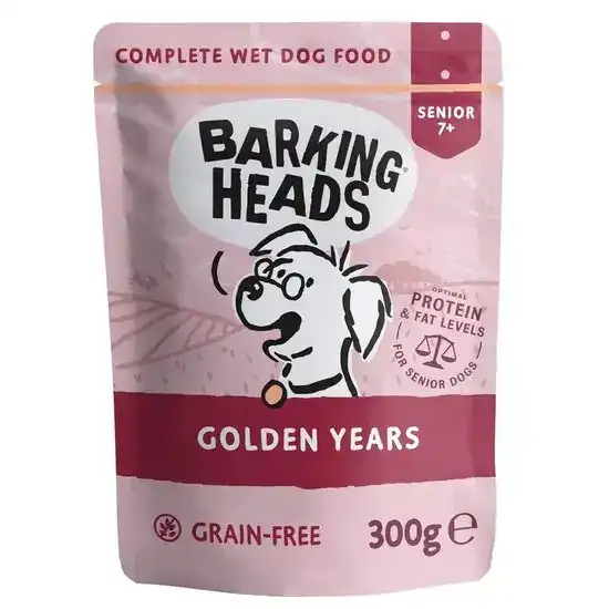 Barking Heads Grain Free Golden Years Senior 7+ Wet Dog Food 10 x 300g Pouches 18088