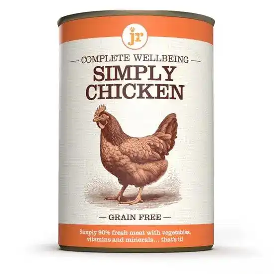 JR Pet Products Complete Wellbeing Simply Chicken Wet Dog Food 6 x 400g Cans 19454