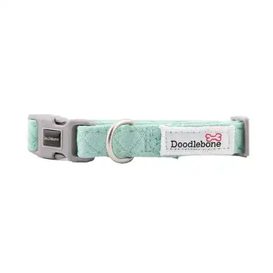 Doodlebone Dinky Dog Collar for Small Dogs and Puppies Mint Quilt 18820
