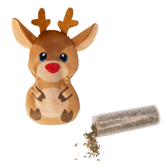 KONG Holiday Refillables Catnip Reindeer Toy for Cats 18223