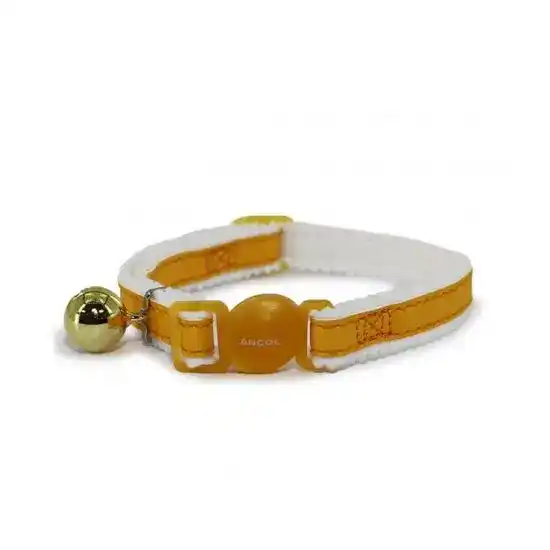 Ancol Yellow Reflective Cat Collar with Warning Bell 11641