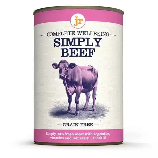 JR Pet Products Complete Wellbeing Simply Beef Wet Dog Food 6 x 400g Cans 19453