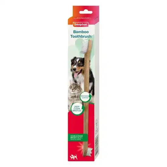 Beaphar Doubled-Ended Bamboo Toothbrush for Cats and Dogs 20164