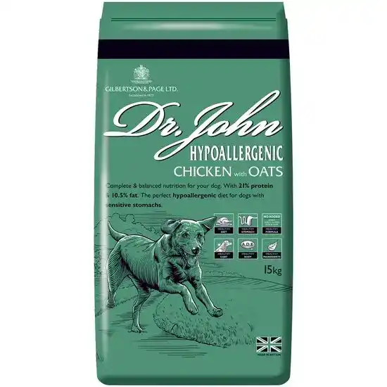 Dr John Hypoallergenic Working Adult & Senior Dry Dog Food with Chicken & Oats 16205