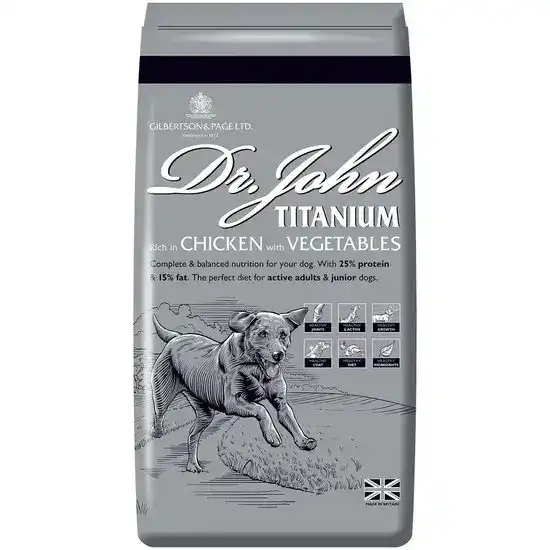 Dr John Titanium Working Junior & Adult Dry Dog Food with Chicken & Vegetables 16896
