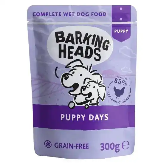 Barking Heads Grain Free Puppy Days Wet Dog Food with Chicken 10 x 300g Pouches 18090