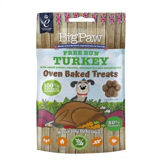 Little BigPaw Oven Baked Treats for Dogs with Free Run Turkey 130g Packs 16088
