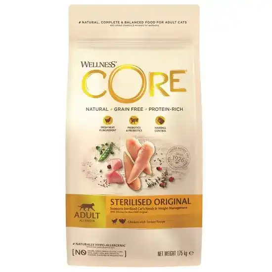 Wellness Core Adult Sterilised Original Dry Cat Food Chicken & Turkey 1.75kg 17037