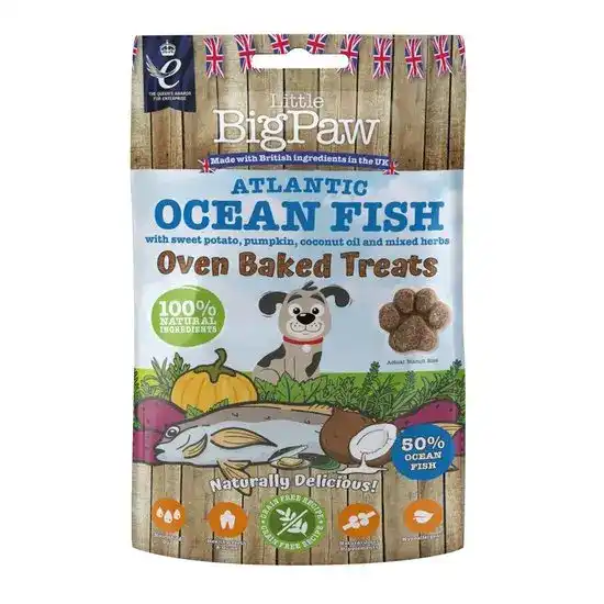 Little BigPaw Oven Baked Treats for Dogs with Atlantic Ocean Fish 130g Packs 16087
