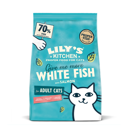 Lily's Kitchen Adult Dry Cat Food with White Fish & Salmon 1204