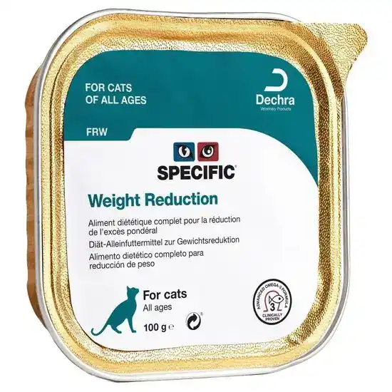 Dechra SPECIFIC FRW Weight Reduction Wet Cat Food 28 x 100g Allutrays 10459