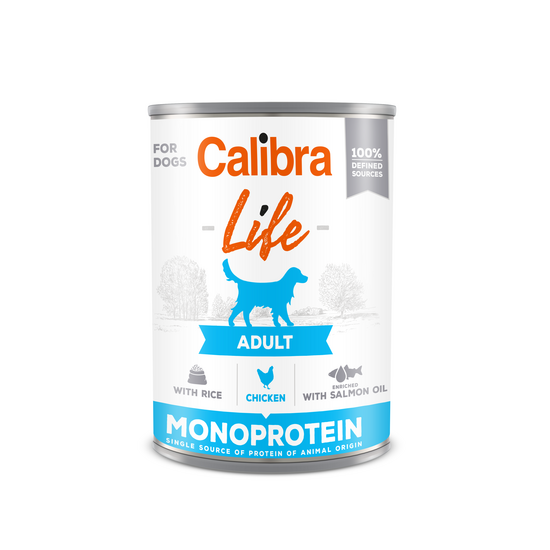 Calibra Life Adult Wet Dog Food Chicken & Rice 6 x 400g Cans 16227