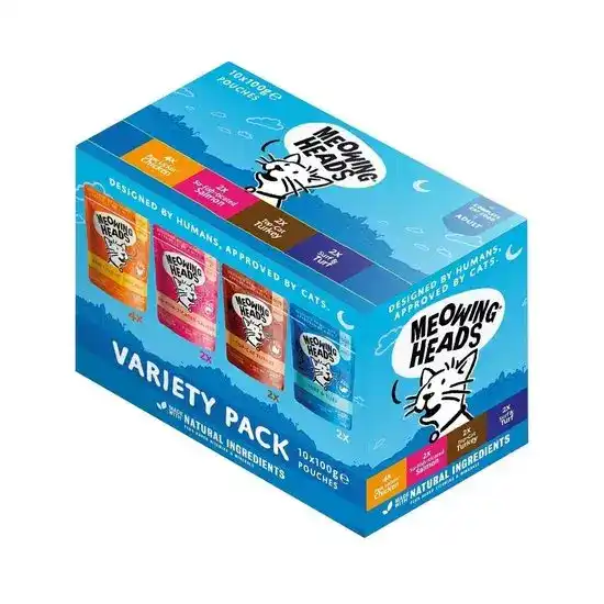 Meowing Heads Grain Free Adult Wet Cat Food Variety Pack with Beef