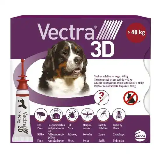 Vectra 3D Spot-On Flea and Tick Treatment for Extra Large Dogs (over 40kg) 9339