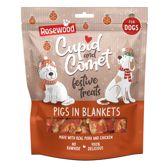 Rosewood Cupid & Comet Christmas Pigs in Blankets Dog Treats 1 x 320g 19897