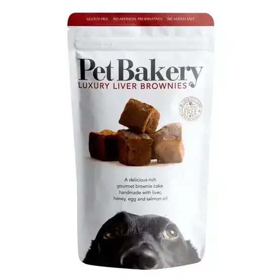 Pet Bakery Luxury Gluten-Free Liver Brownie Treats for Dogs 190g Pack 16173