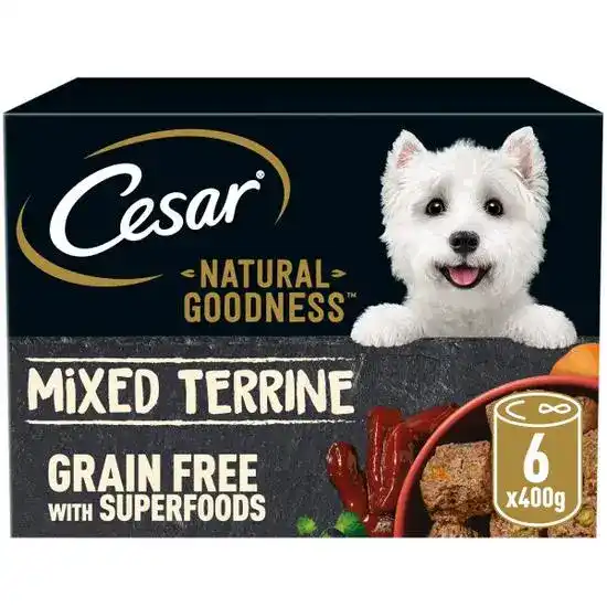 Cesar Natural Goodness Wet Dog Food Tins Mixed Selection in Loaf 6x400g 16501