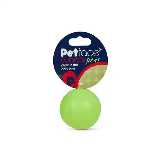 Petface Outdoor Paws Glow in the Dark TRP Ball Dog Toy 20626