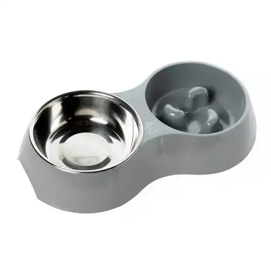 House of Paws Go Slow Dual Pet Bowl Feeding Set 18904