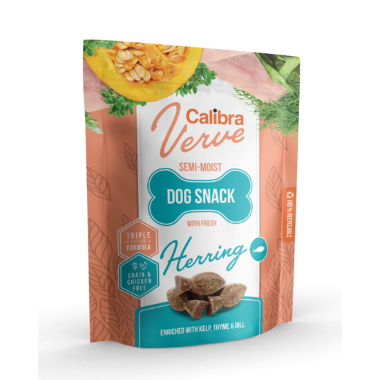 Calibra Verve Semi-Moist Snack Treats for Dogs with Fresh Herring 1 x 150g 16268