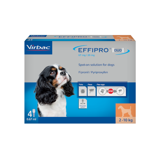 EFFIPRO DUO Spot-On Flea and Tick Treatment for Small Dogs (2kg-10kg) 10138