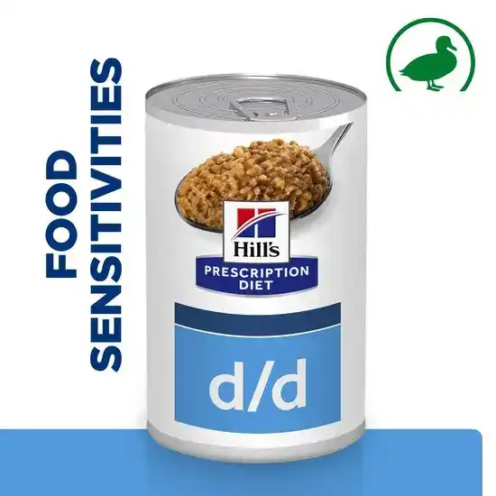 Hill's PRESCRIPTION DIET d/d Food Sensitivities Wet Dog Food with Duck & Rice 12 x 370g Cans 16888