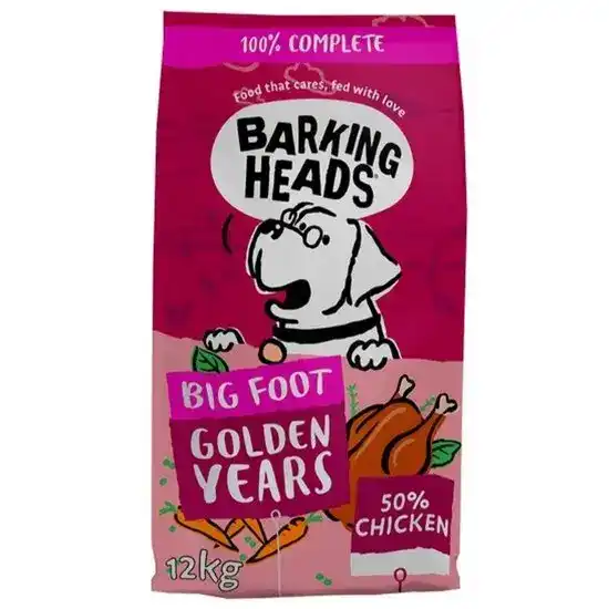 Barking Heads Big Foot Golden Years Large Breed Senior Dry Dog Food with Chicken 12kg 18083