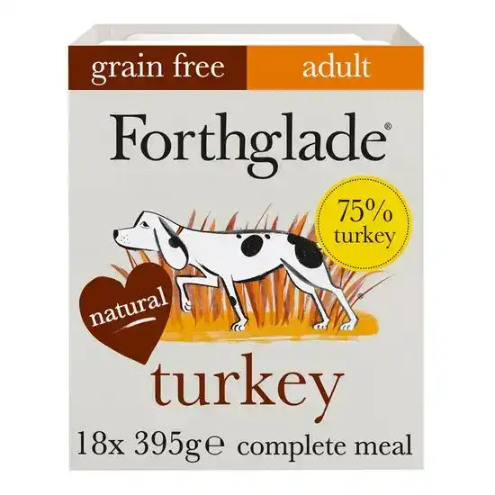 Forthglade Grain Free Complete Adult Wet Dog Food Turkey with Sweet Potato & Vegetables 18 x 395g Trays 17565