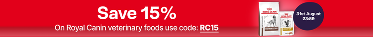 Save 15% on Royal Canin Veterinary foods. Use code: RC15