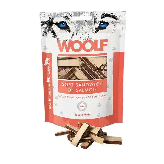 Woolf Soft Sandwich of Salmon Dog Treats 1 x 100g 19627