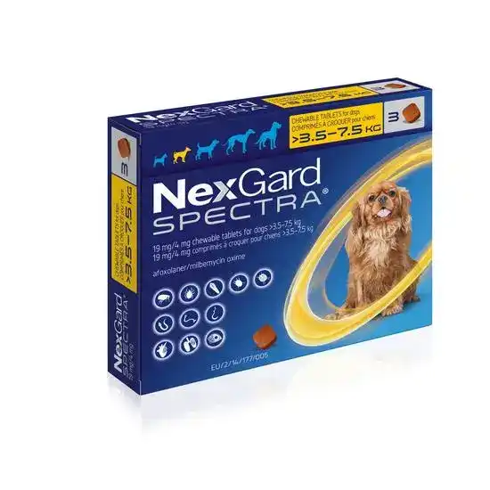 NexGard SPECTRA Chewable Tablets for Small Dogs (3.5kg-7.5kg) 2410