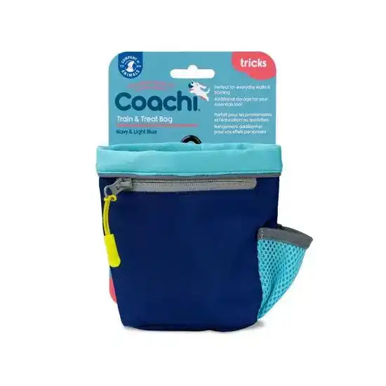 Coachi Dog Train & Treat Bag Navy and Light Blue 18744