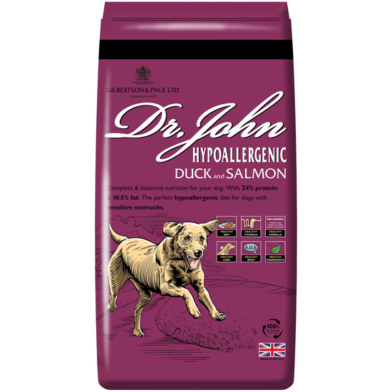 Dr John Hypoallergenic Working Adult & Senior Dry Dog Food with Duck & Salmon 17746