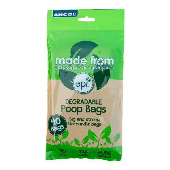 Ancol Flat Pack Dog Poop Bags with Tie Handles 19168
