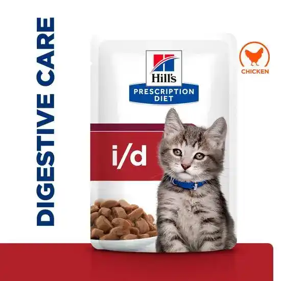 Hill's Prescription Diet i/d Digestive Care Kitten Wet Cat Food Chicken 12 x 85g 20266