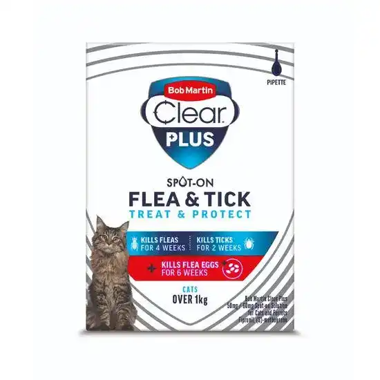 Bob Martin Clear Plus Spot-On Flea & Tick Treatment for Cats & Ferrets 18541